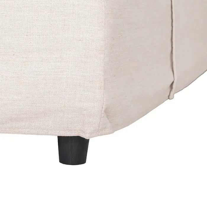URDA - Sofá chaise longue de 3 plazas beige en poliéster y lino de 252 cm – Confort y estilo contemporáneo