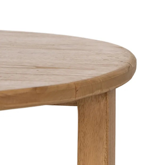 TRETS - Mesa de centro natural madera de mindi salón 80 x 80 x 50 cm