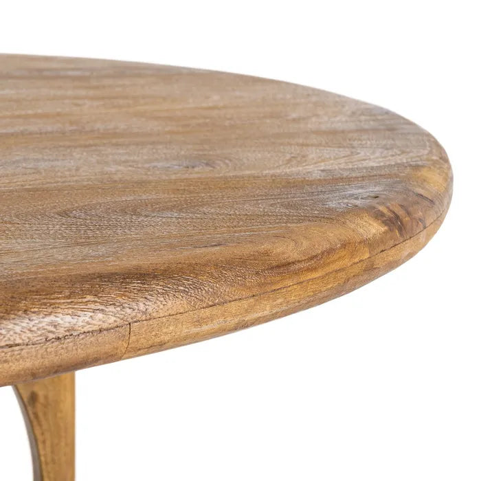 VIEGO - Table à manger miel bois de manguier 125 x 125 x 76 cm