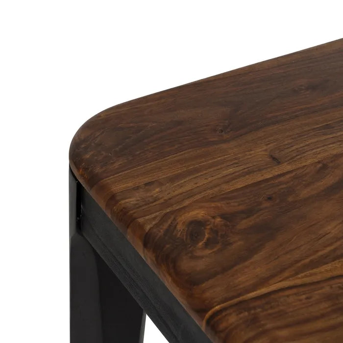 MARA - Mesa polivalente de diseño en madera marrón y negra 180 cm