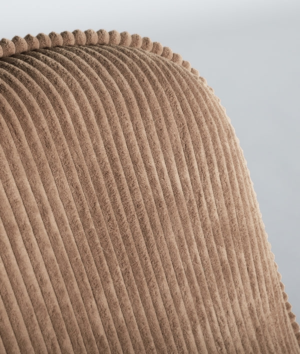 SUANO - Fauteuil pivotant en tissu côtelé terracotta – Design et confort
