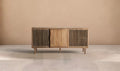 SÉRAN - Aparador de madera de mango natural con 3 estantes 170 cm