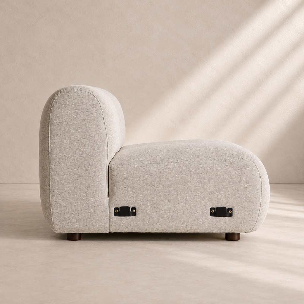 LAYOS - Module central de canapé modulable en tissu gris