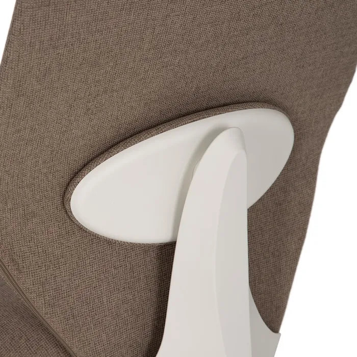 ÓBIDOS - Silla de oficina con ruedas de tela y metal color topo 63 × 59 × 94,5 cm