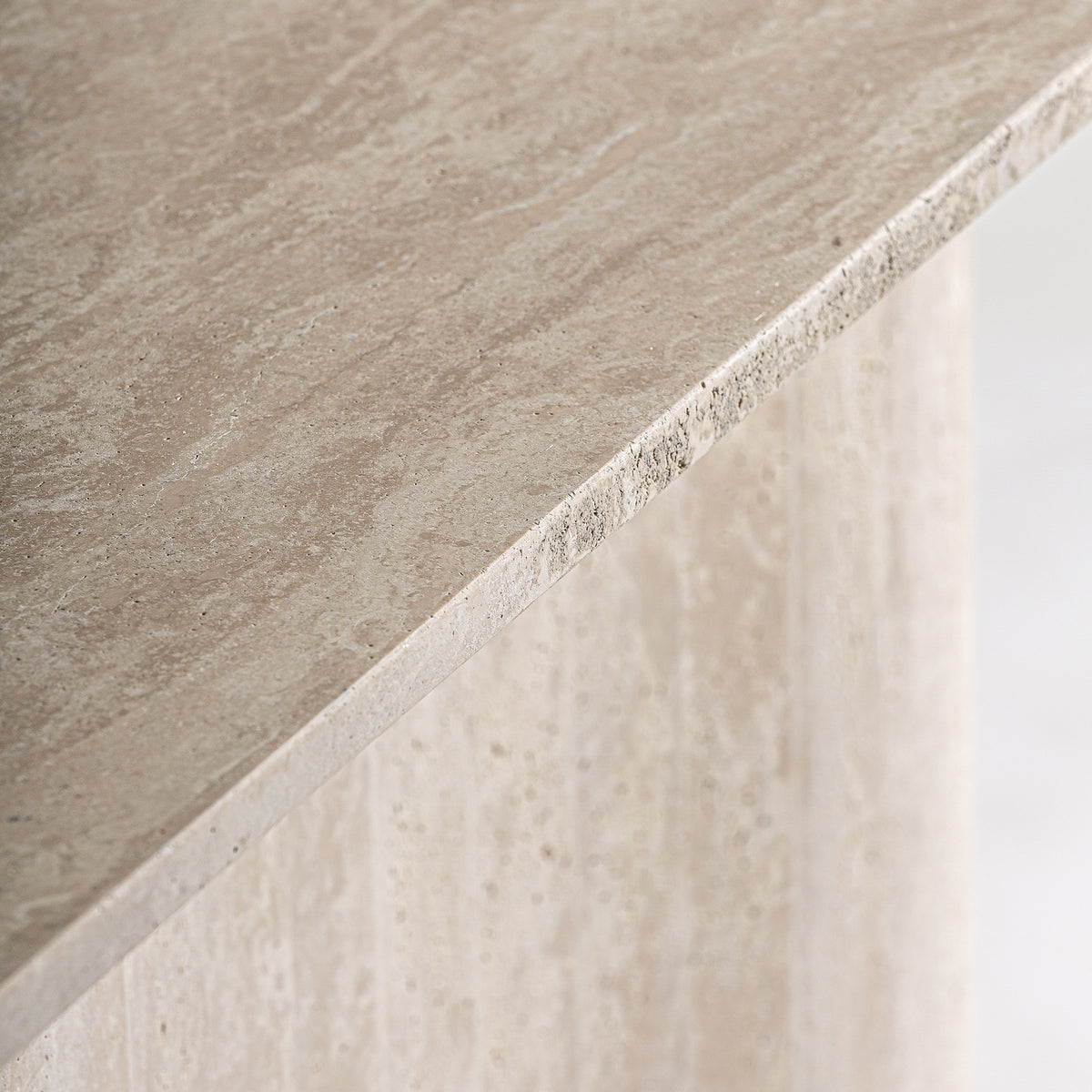 OSMA - Consola de travertino beige 160 cm – elegancia escultural