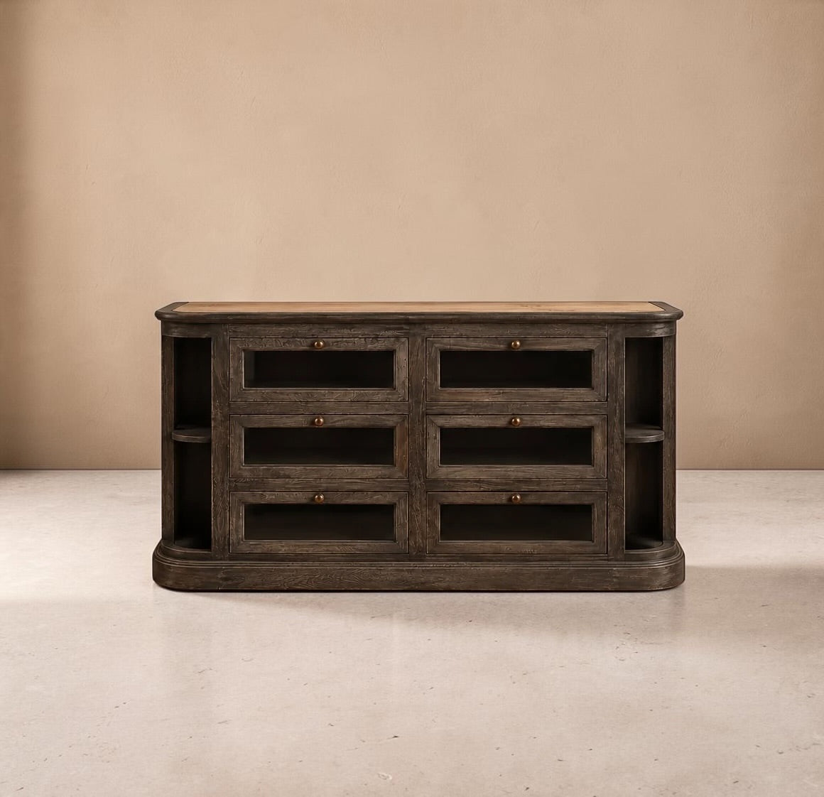 YEPES - Aparador de madera de mango y mármol 155 × 51 × 88 cm