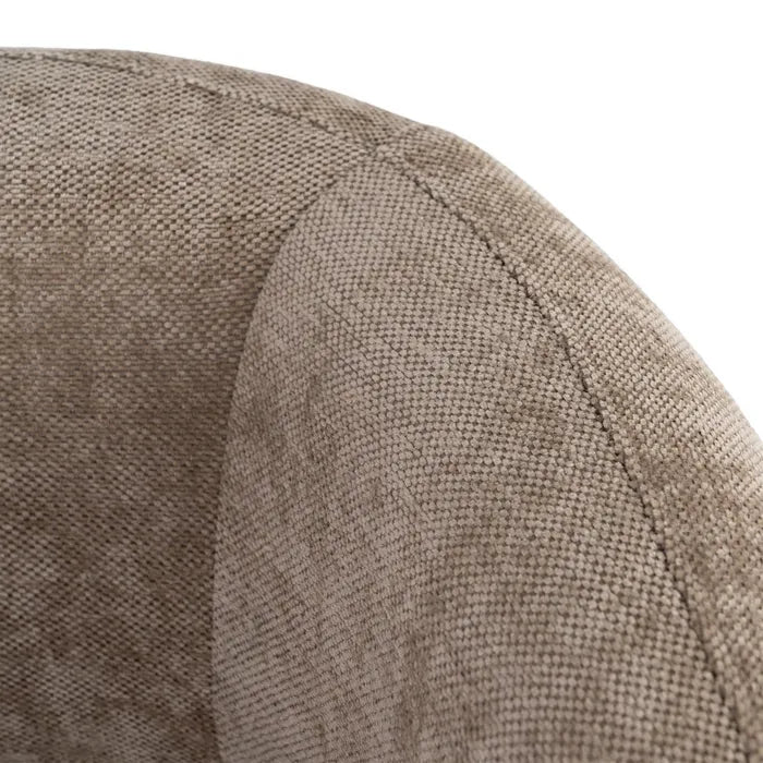 GALA - Sillón de tela marrón y madera maciza de pino – Diseño contemporáneo