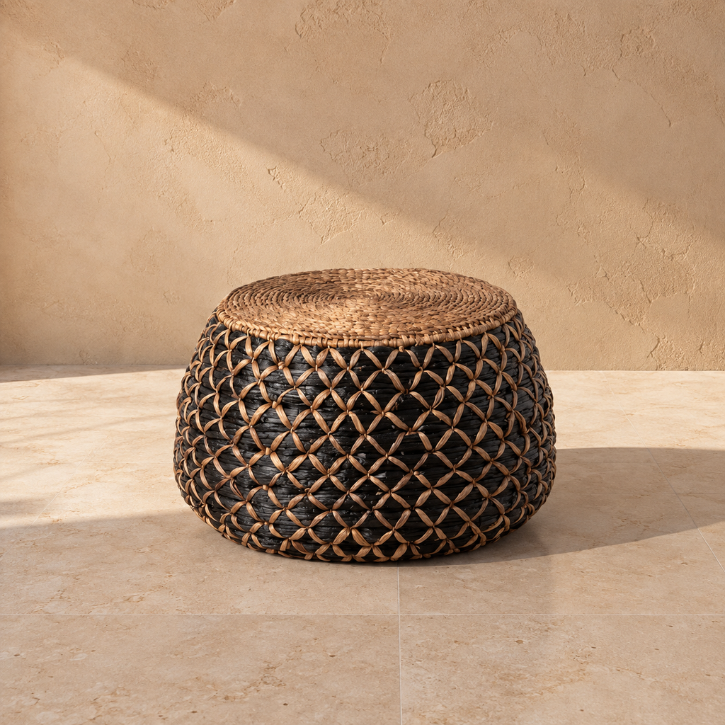 ANNOT - Juego de 2 mesas de centro natural-negro 100 x 100 x 40 cm