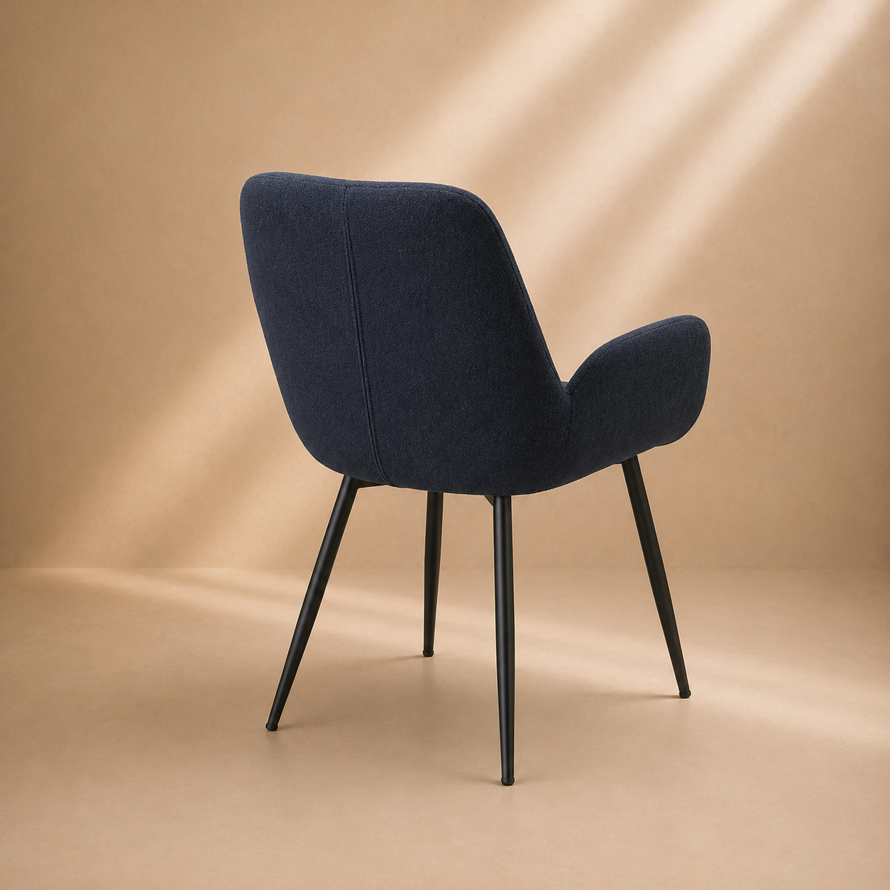 BAIS - Chaise bleu nuit / noire en tissu avec accoudoirs - pour bureau, salle de réunion, hôtel