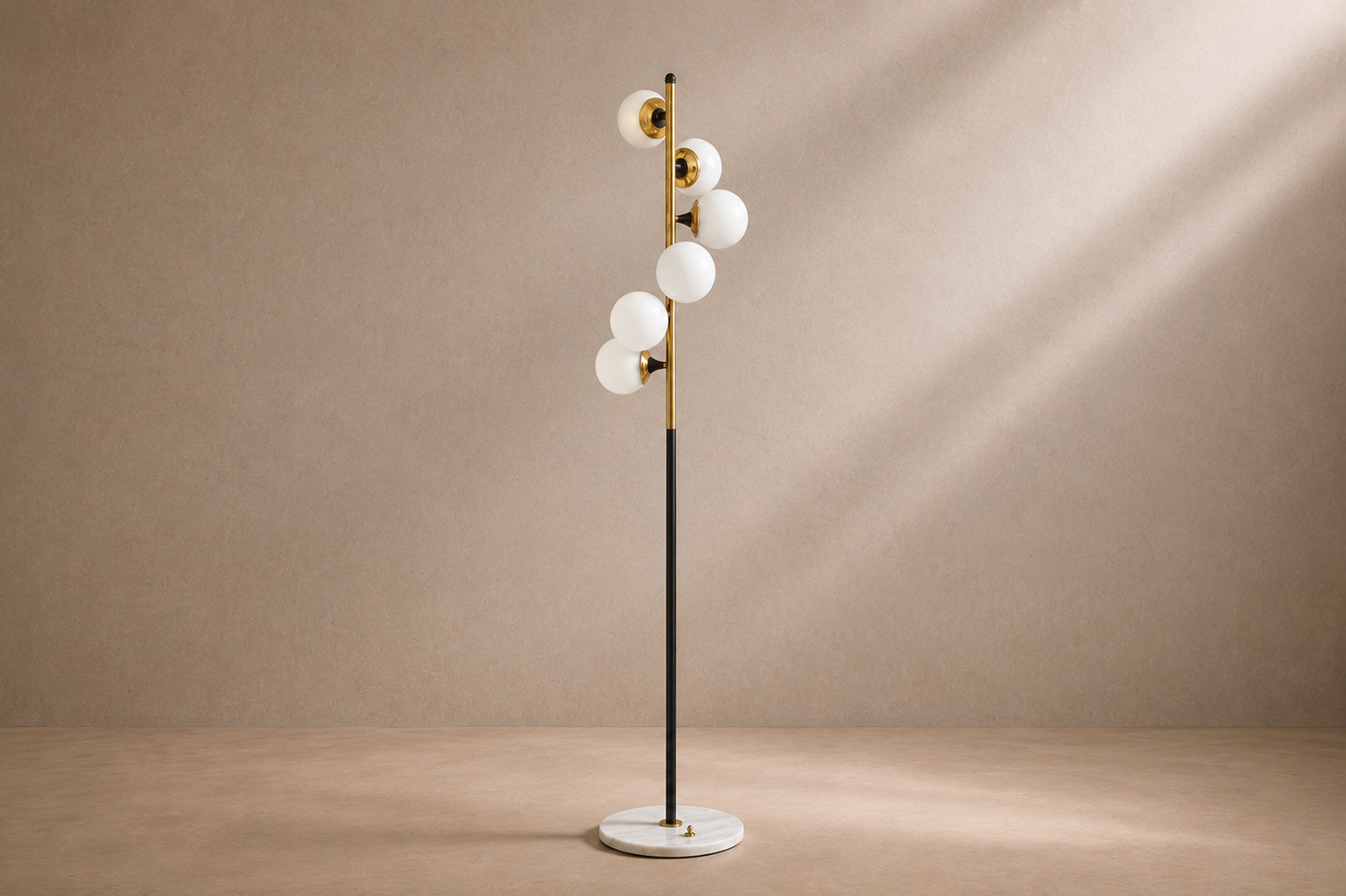 ALORA - Lampadaire Design en Marbre et Verre – Élégance Contemporaine