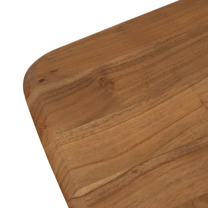 BUSA - Mesa de comedor madera metal salón 200 x 100 x 77 cm