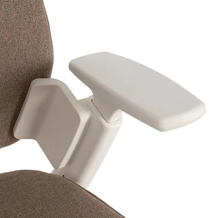COLLIOURE - Silla de oficina con ruedas, tela color topo y metal, 67,5 × 62 × 114,5 cm