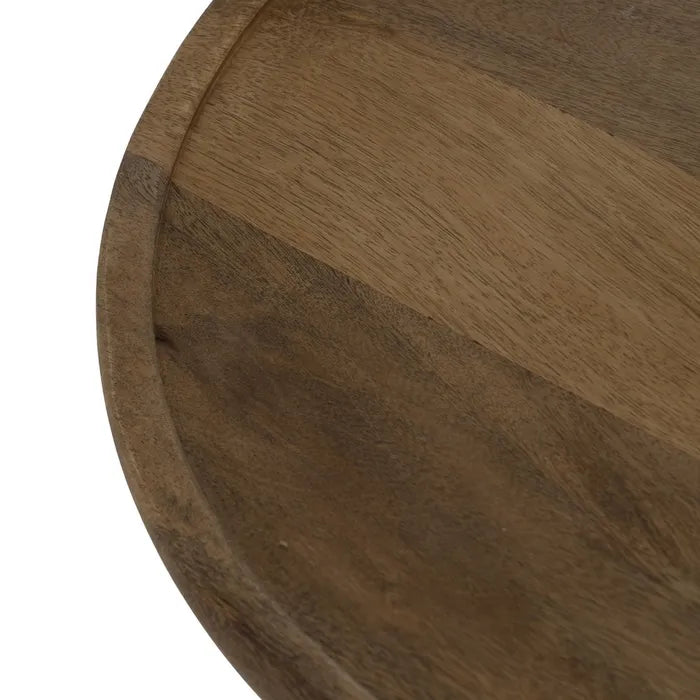 BREIL - Juego de 3 mesas de centro color miel madera de mango 46 x 46 x 56 cm
