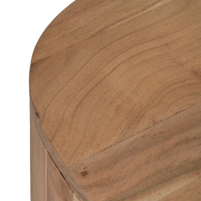 BERRE - Mesa de centro natural madera de acacia 120 x 50 x 40 cm