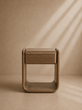 MOGAR - Table de chevet en bois plaqué de noyer 51x40x56 cm