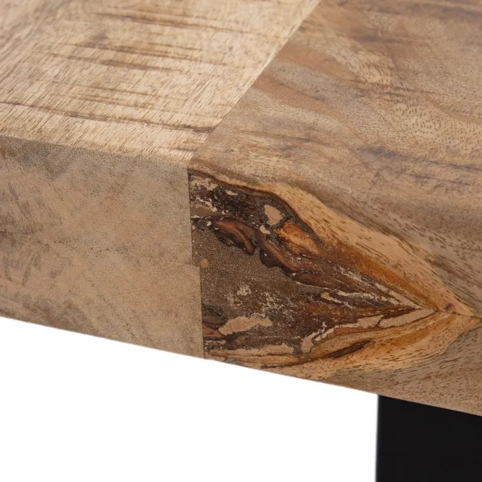 ARTA - Mesa de comedor natural negro 180 x 90 x 76 cm