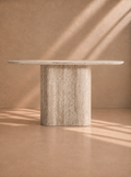 OSMA - Consola de travertino beige 160 cm – elegancia escultural