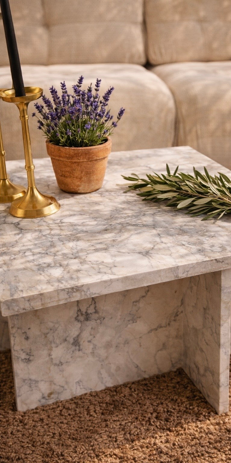 MARM - Mesa de centro efecto mármol