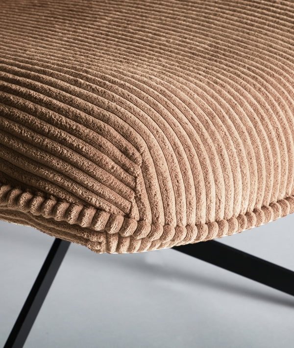 SUANO - Fauteuil pivotant en tissu côtelé terracotta – Design et confort