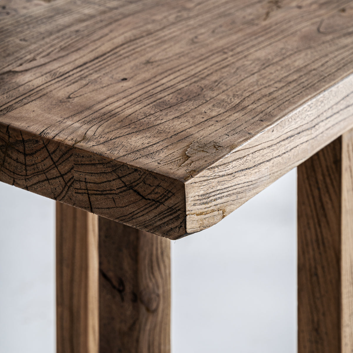 ERISTE - Consola de diseño en madera de olmo marrón 200 cm – estilo rústico y mediterráneo