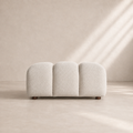 LAYOS - Pouf en polyester gris 95 × 70 × 45 cm – Structure en bois et mousse
