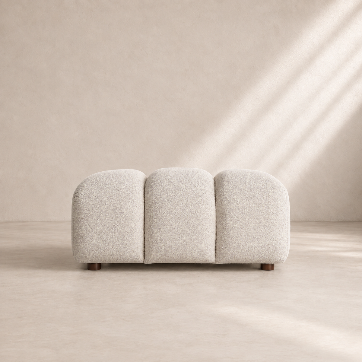 LAYOS - Pouf en polyester gris 95 × 70 × 45 cm – Structure en bois et mousse