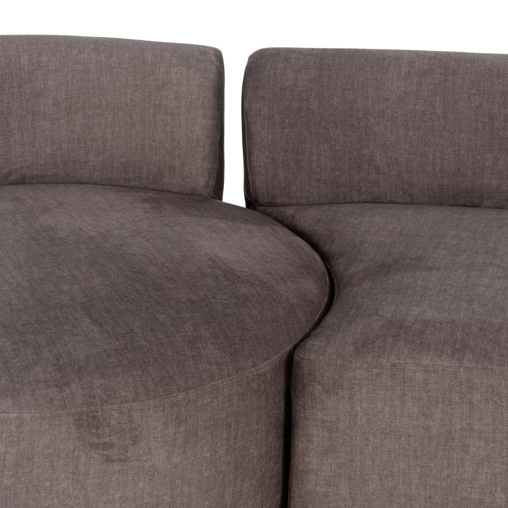 LUINA - Sofá curvo de 3 piezas gris 405 cm – Diseño contemporáneo