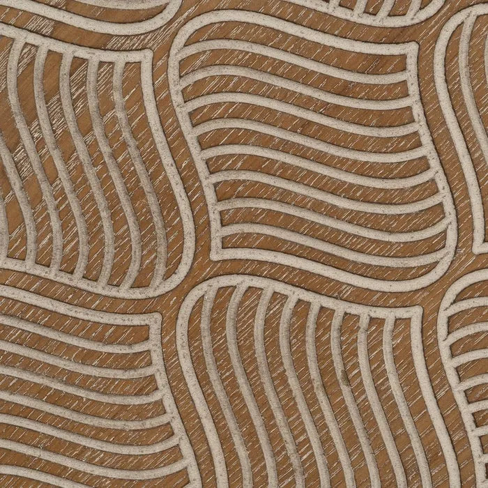 MONTSEL - Mesa de centro en metal y madera, acabado natural y negro, 89 x 89 x 42,50 cm