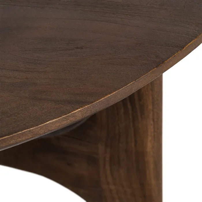 SORMIOU - Mesa de centro natural madera de mango 90 x 90 x 45 cm