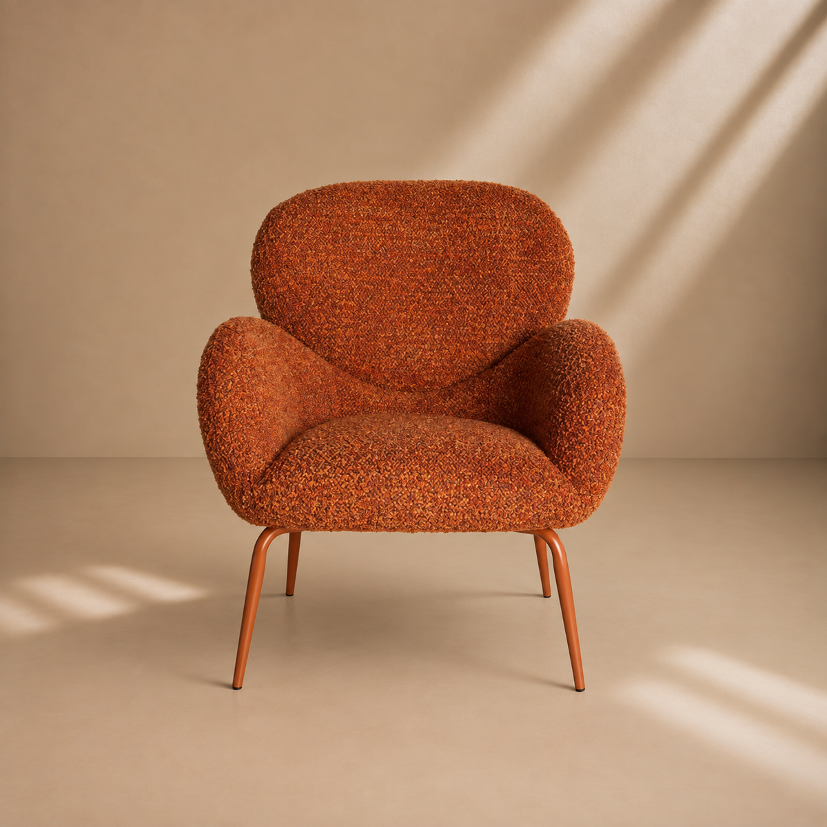 ALEAS - Fauteuil lounge en tissu orange – Design contemporain