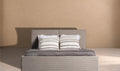 BIOTA - Cama tapizada beige acanalada 165 x 225 cm