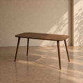 ARCAS - Mesa de comedor de madera de mango marrón oscuro 145 cm