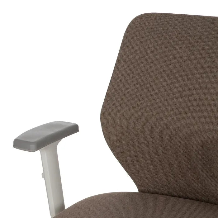ÓBIDOS - Silla de oficina con ruedas de tela y metal color topo 63 × 59 × 94,5 cm