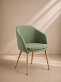 TUDELA - Fauteuil design en tissu effet lin vert clair – Élégance, confort et polyvalence