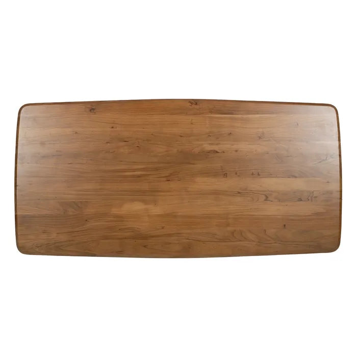 BUSA - Mesa de comedor madera metal salón 200 x 100 x 77 cm