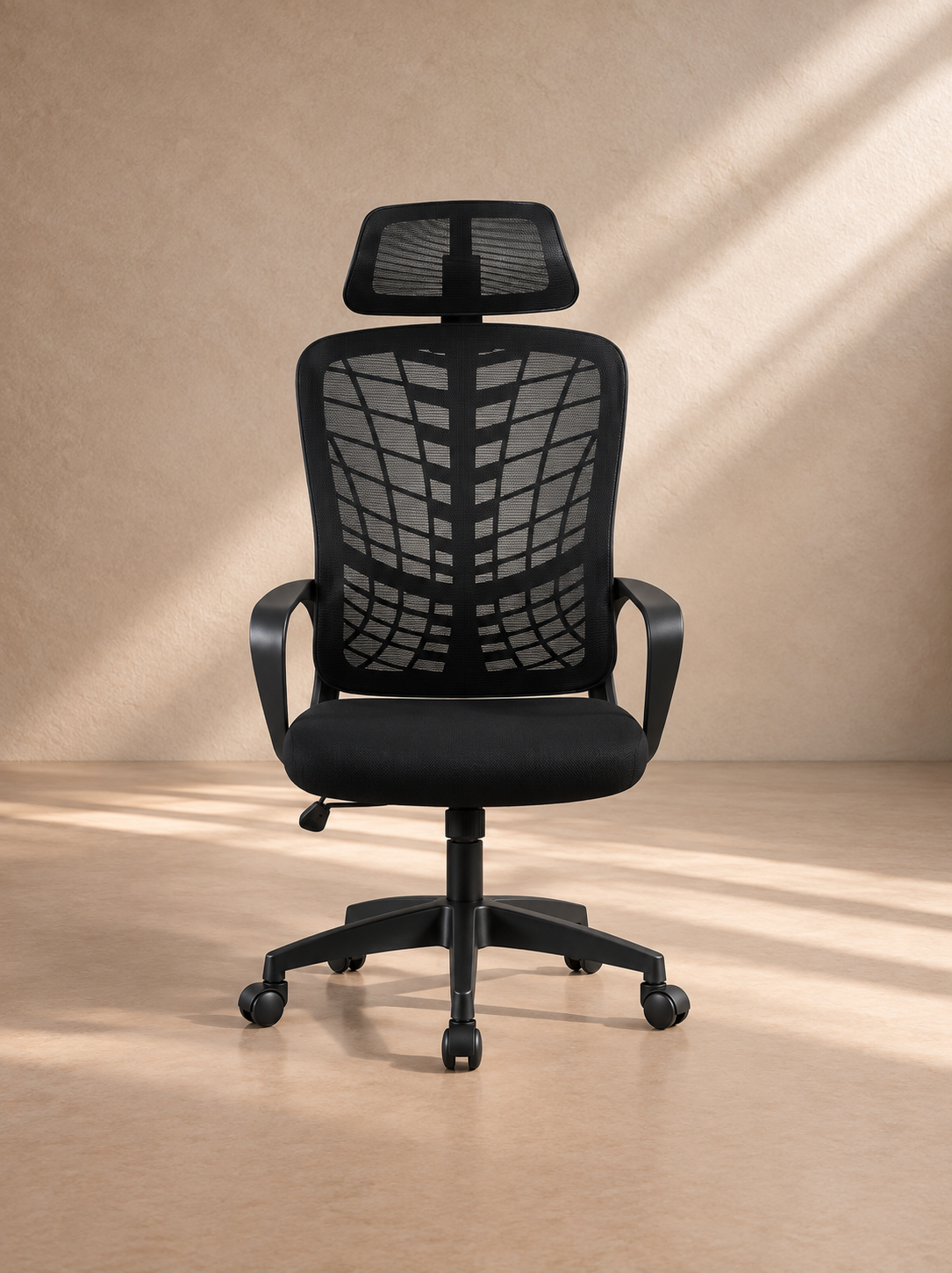 TABARA - Sillón de oficina ergonómico de malla negra