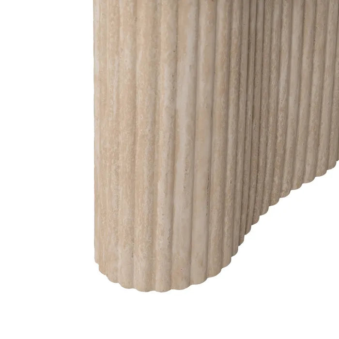 AROUCA - Mesa de centro beige estilo piedra en madera MDF 120 x 60 x 46 cm