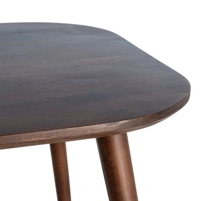 ARCAS - Mesa de comedor de madera de mango marrón oscuro 145 cm