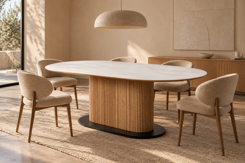 AINETO - Mesa de comedor blanco natural 180 x 90 x 75 cm
