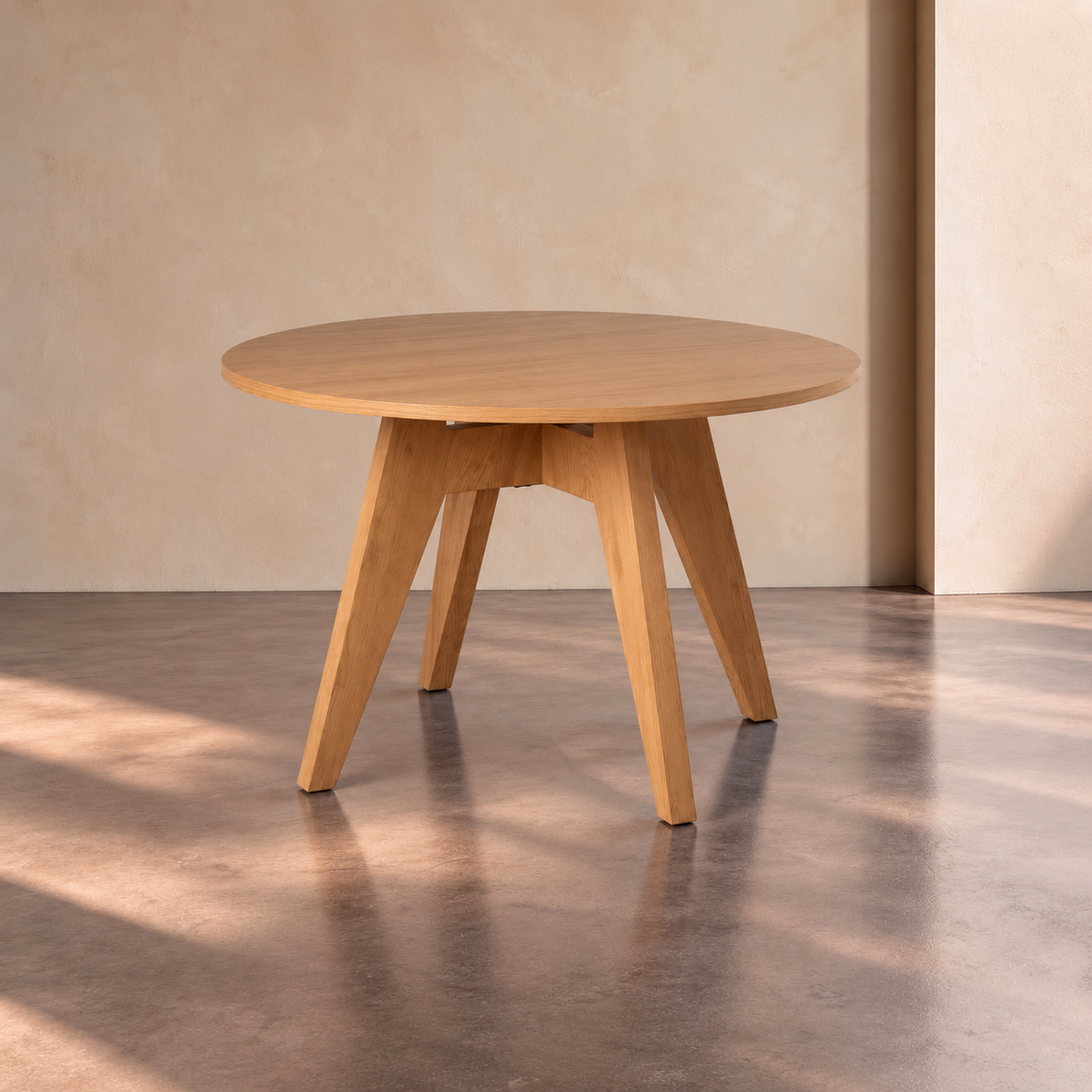 XENDE - Mesa de comedor redonda MDF 120 x 120 x 75 cm