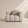 LAYOS - Module de canapé modulable en polyester gris angle droit