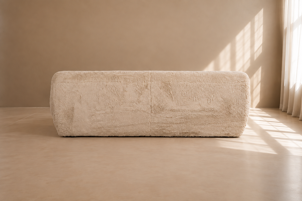 VEJER - Sofá de 3 plazas beige efecto bouclé 240 cm