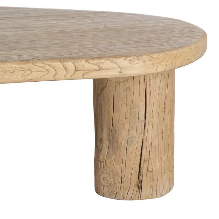 ONSARES - Mesa de centro de madera de olmo para salón 170 x 94 x 45 cm