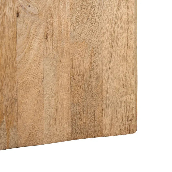 FALCES - Mesa de comedor natural verde madera mármol 115 x 115 x 76 cm