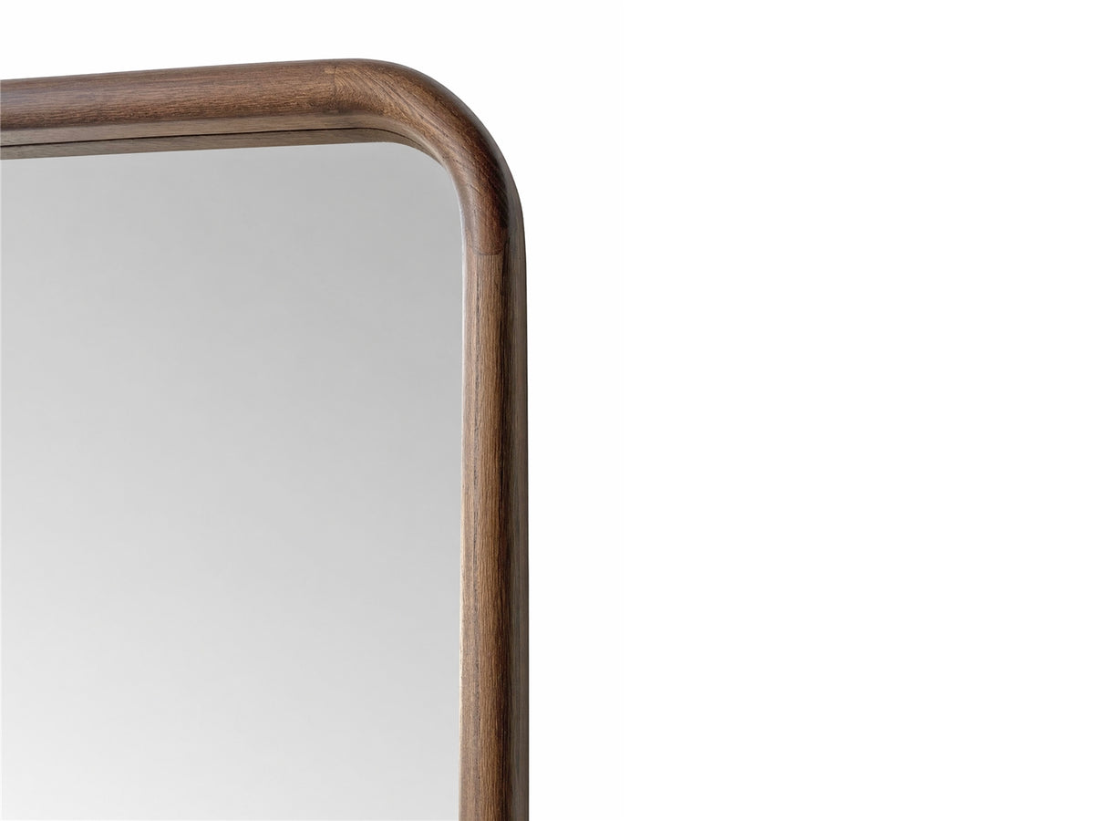 SEDANO - Espejo rectangular de madera con esquinas redondeadas y marco de nogal