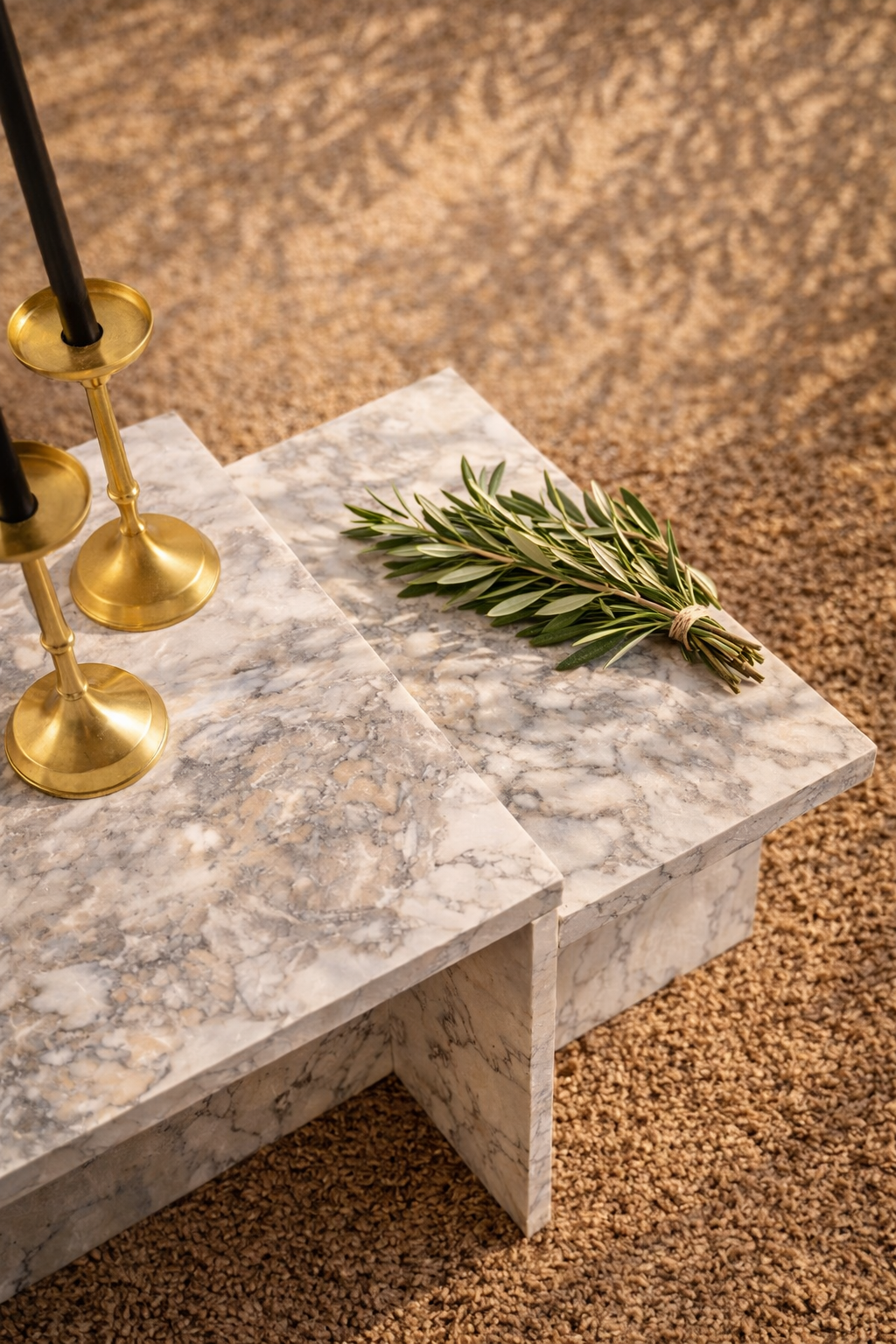 MARM - Mesa de centro efecto mármol