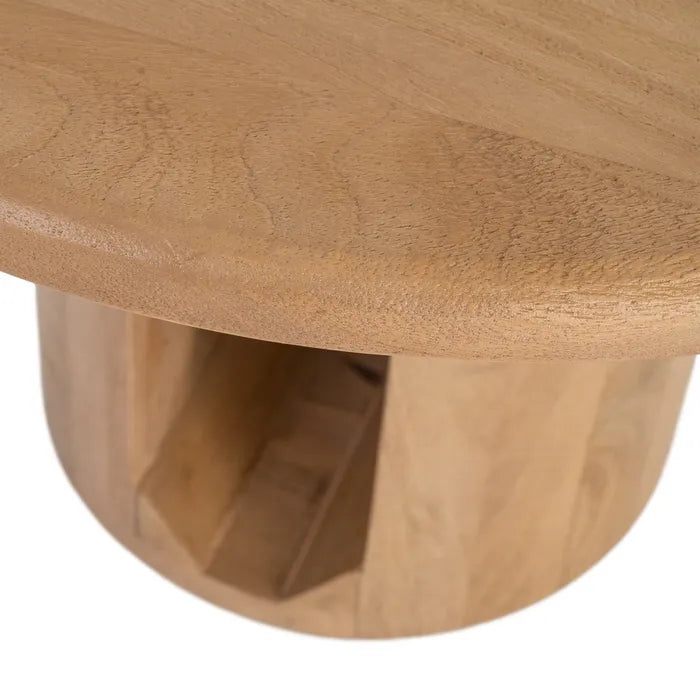 MOLINES - Mesa de centro madera de mango natural 60 x 60 x 40 cm