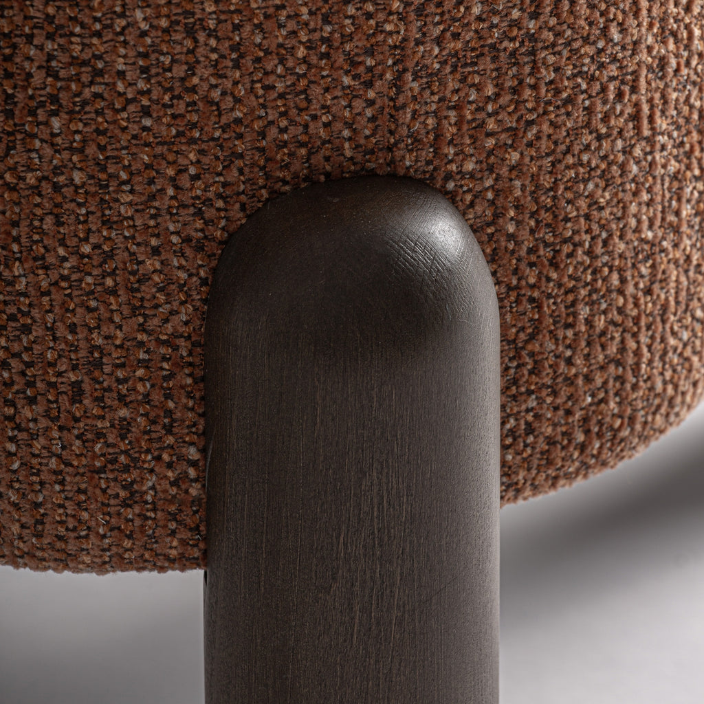 SIABAL - Fauteuil design terracotta en bois de frêne – pour salon, hôtel, réception