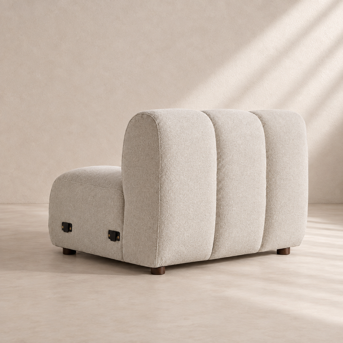 LAYOS - Module central de canapé modulable en tissu gris