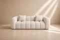 YEBES - Canapé 3 places bouclette beige – Design contemporain et confort enveloppant